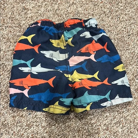Mini Boden Boys Tropical Swim Shorts Trio - Sharks, Crocodiles & Parrots - Picture 5 of 13